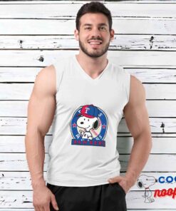 Adorable Snoopy Texas Rangers Logo T Shirt 3