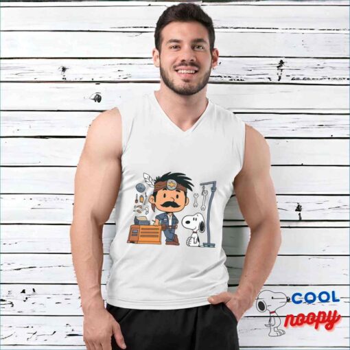 Alluring Snoopy Mechanic T Shirt 3