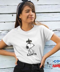 Alluring Snoopy New Orleans Saints Logo T Shirt 4