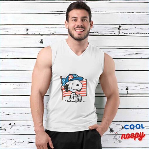 Amazing Snoopy American Flag T Shirt 3