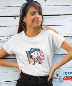 Amazing Snoopy American Flag T Shirt 4