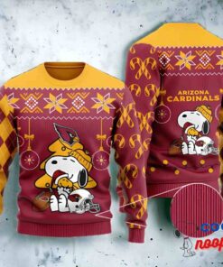 Arizona Cardinals Funny Charlie Brown Peanuts Snoopy Christmas Ugly Sweater 1