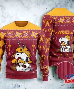 Arizona Cardinals Peanuts Snoopy Ugly Christmas Sweater 1
