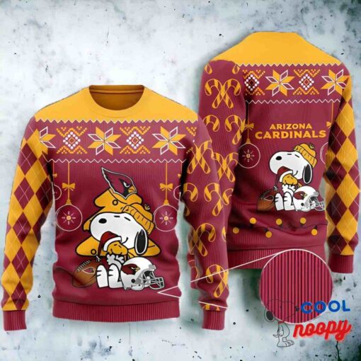 Arizona Cardinals Peanuts Snoopy Ugly Christmas Sweater 1