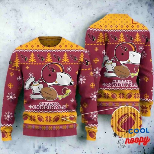 Arizona Cardinals Snoopy Ugly Sweater Christmas 1