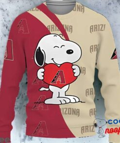 Arizona Diamondbacks Snoopy Cute Heart Knitted Xmas Sweater 1