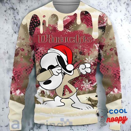 Arizona Diamondbacks Snoopy Dabbing The Peanuts Sports Christmas Ugly Christmas Sweater 1