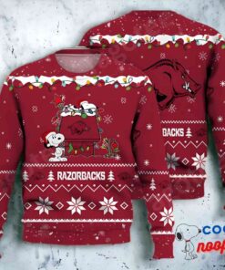 Arkansas Razorbacks Snoopy Ncaa Ugly Christmas Sweater 1