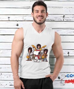 Astonishing Snoopy Aerosmith Rock Band T Shirt 3