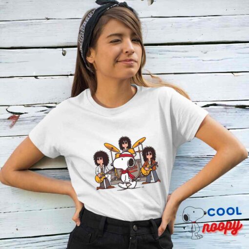 Astonishing Snoopy Aerosmith Rock Band T Shirt 4