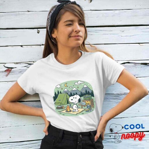 Astonishing Snoopy Camping T Shirt 4