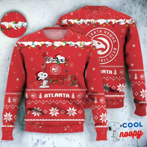 Atlanta Hawks Snoopy Nba Ugly Christmas Sweater 1