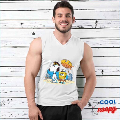 Attractive Snoopy Spongebob Movie T Shirt 3