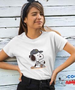 Awe Inspiring Snoopy Baseball Mom T Shirt 4