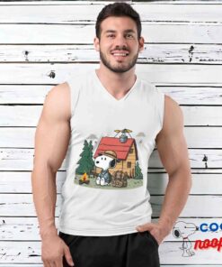 Awe Inspiring Snoopy Camping T Shirt 3