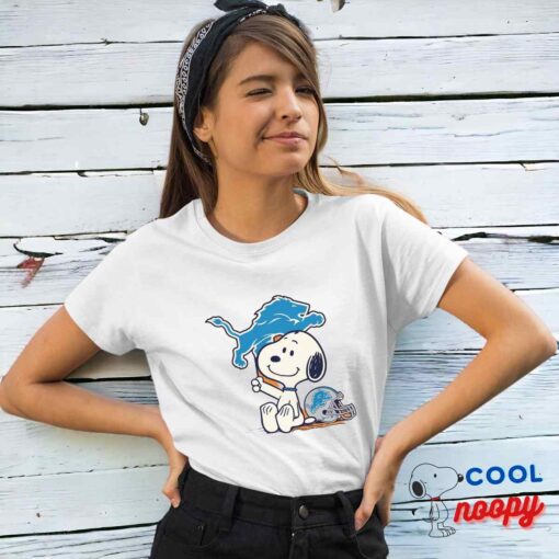Awe Inspiring Snoopy Detroit Lions Logo T Shirt 4