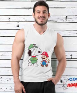 Awe Inspiring Snoopy Super Mario T Shirt 3