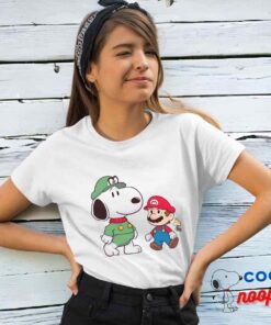 Awe Inspiring Snoopy Super Mario T Shirt 4