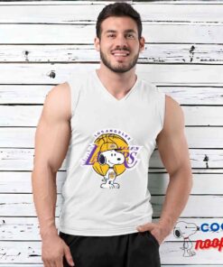 Awesome Snoopy Los Angeles Lakers Logo T Shirt 3