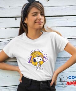 Awesome Snoopy Los Angeles Lakers Logo T Shirt 4