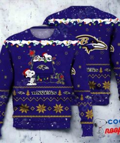 Baltimore Ravens Snoopy Nfl Ugly Christmas Sweater 1