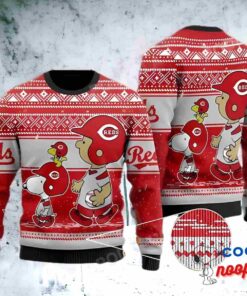 Baseball Cincinnati Reds Mlb Fan, Snoopy Lover Ugly Christmas Sweater 1