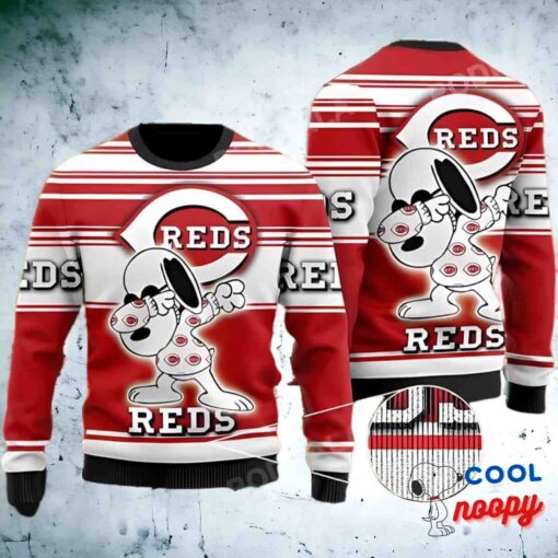 Baseball Mlb Cincinnati Reds Fan, Snoopy Lover Ugly Christmas Sweater 1