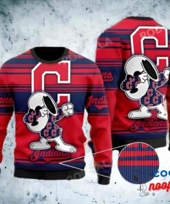 Baseball Mlb Cleveland Indians Fan, Snoopy Lover Ugly Christmas Sweater 1