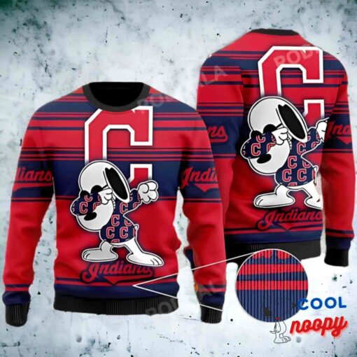 Baseball Mlb Cleveland Indians Fan, Snoopy Lover Ugly Christmas Sweater 1
