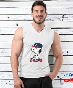 Beautiful Snoopy Atlanta Braves Logo T Shirt 3