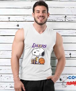 Beautiful Snoopy Los Angeles Lakers Logo T Shirt 3
