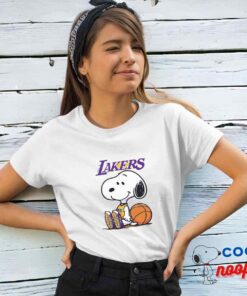 Beautiful Snoopy Los Angeles Lakers Logo T Shirt 4