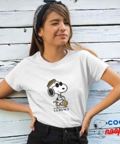 Beautiful Snoopy Versace Logo T Shirt 4