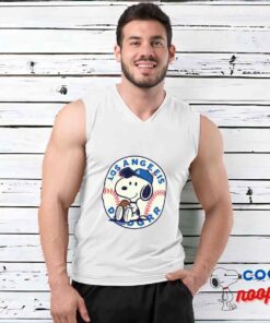 Best Snoopy Los Angeles Dodger Logo T Shirt 3