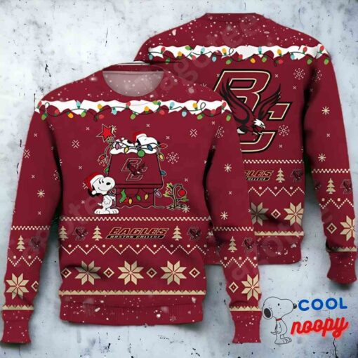 Boston College Eagles Snoopy Ncaa Ugly Christmas Sweater 1