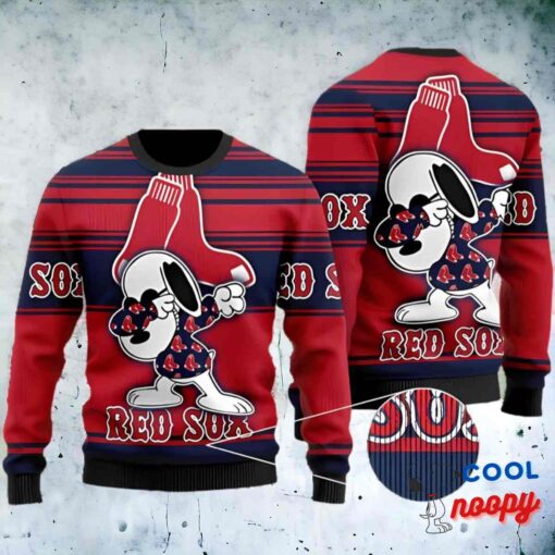 Boston Red Sox For Baseball Mlb Fans Christmas Funny Snoopy Lover Ugly Christmas Sweater 1