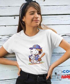 Bountiful Snoopy Baseball Mom T Shirt 4