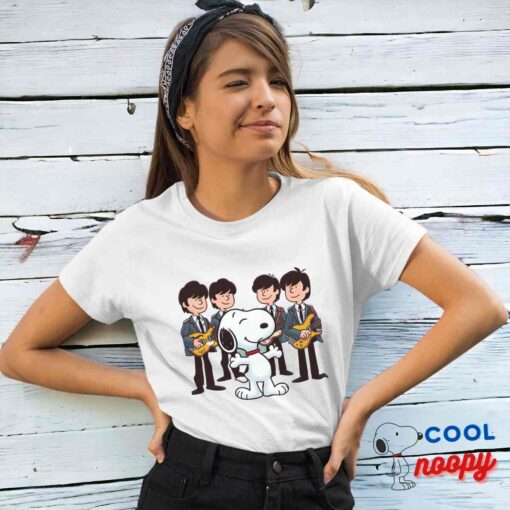 Brilliant Snoopy The Beatles Rock Band T Shirt 4