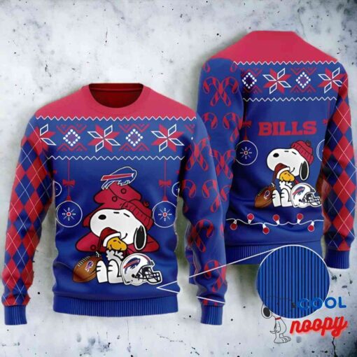 Buffalo Bills Funny Charlie Brown Peanuts Snoopy All Over Print Ugly Sweater 1