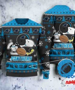 Carolina Panthers Snoopy Christmas Ugly Sweater 1