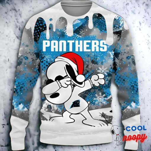 Carolina Panthers Snoopy Dabbing The Peanuts Sports Football Ugly Christmas Sweater 1
