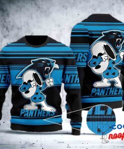 Carolina Panthers Snoopy Dabbing Ugly Christmas Sweater 1