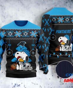 Carolina Panthers Snoopy Girl Ugly Christmas Sweater 1