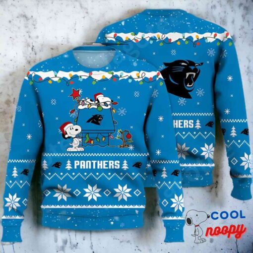 Carolina Panthers Snoopy Nfl Ugly Christmas Sweater 1