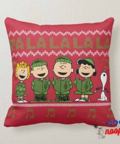 Caroling Christmas Sweater Graphic Throw Pillow 6