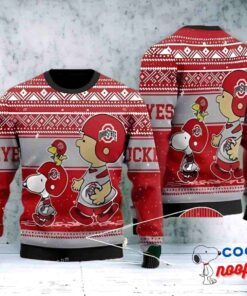 Charlie Brown And Snoopy Ohio State Buckeyes Christmas Ugly Sweater 1