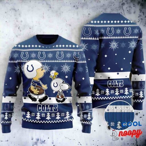 Charlie Brown Indianapolis Colts Snoopy Ugly Christmas Sweater 1