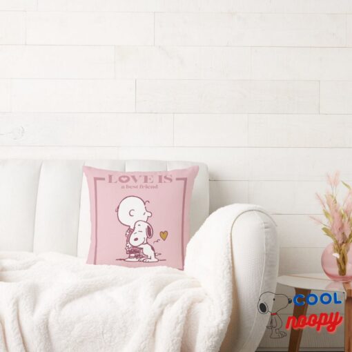 Charlie Brown Snoopy Love Is A Best Friend Throw Pillow 2