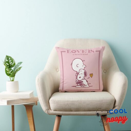 Charlie Brown Snoopy Love Is A Best Friend Throw Pillow 3