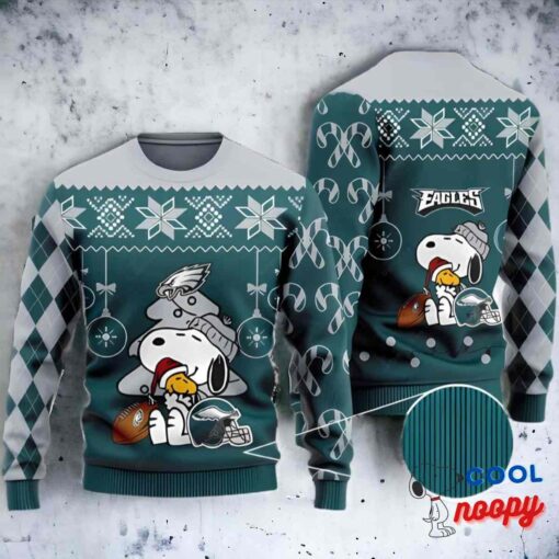 Charlie Brown Snoopy Philadelphia Eagles Ugly Christmas Sweater 1